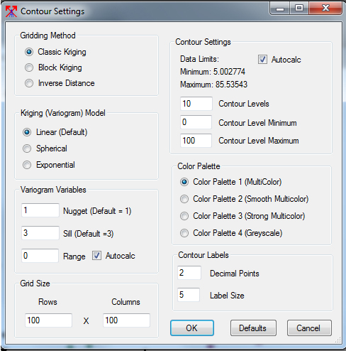 Contour Options