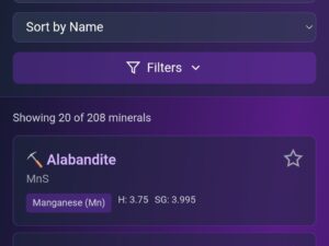 Ore Mineral HTML Database