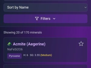 Rock Forming Minerals HTML Database